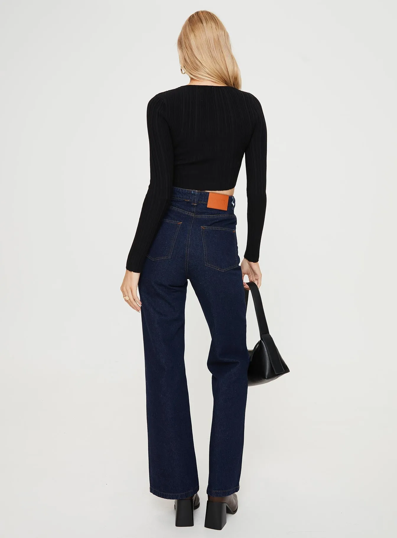 Slim Silhouette Zephee Wide Leg Jeans Dark Wash
