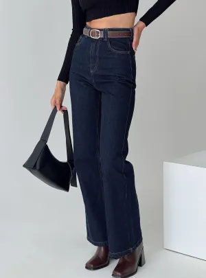 Thermal Regulating Fabric Zephee Wide Leg Jeans Dark Wash