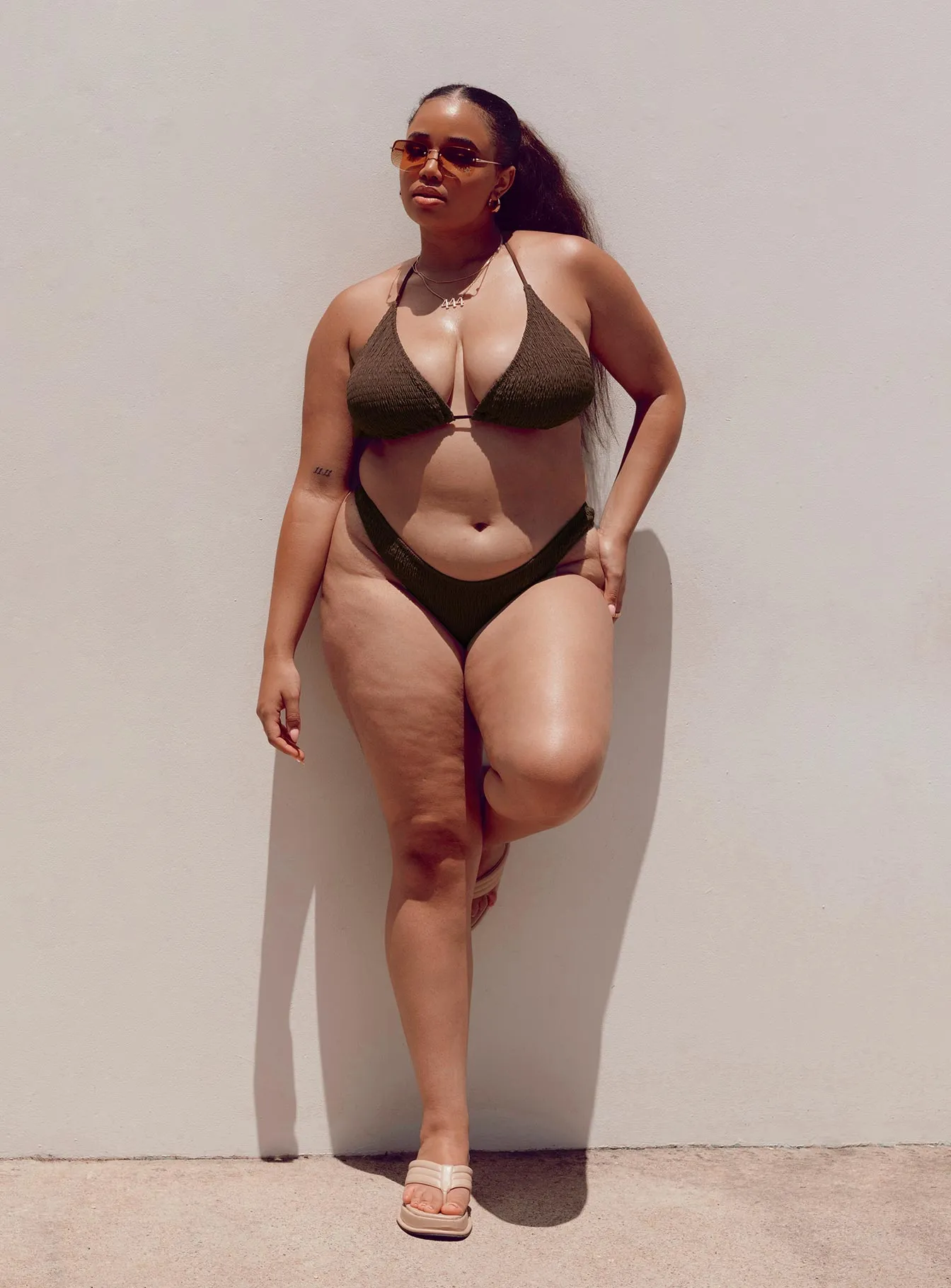 Lightweight Construction Blanca Bikini Bottoms Brown Curve
