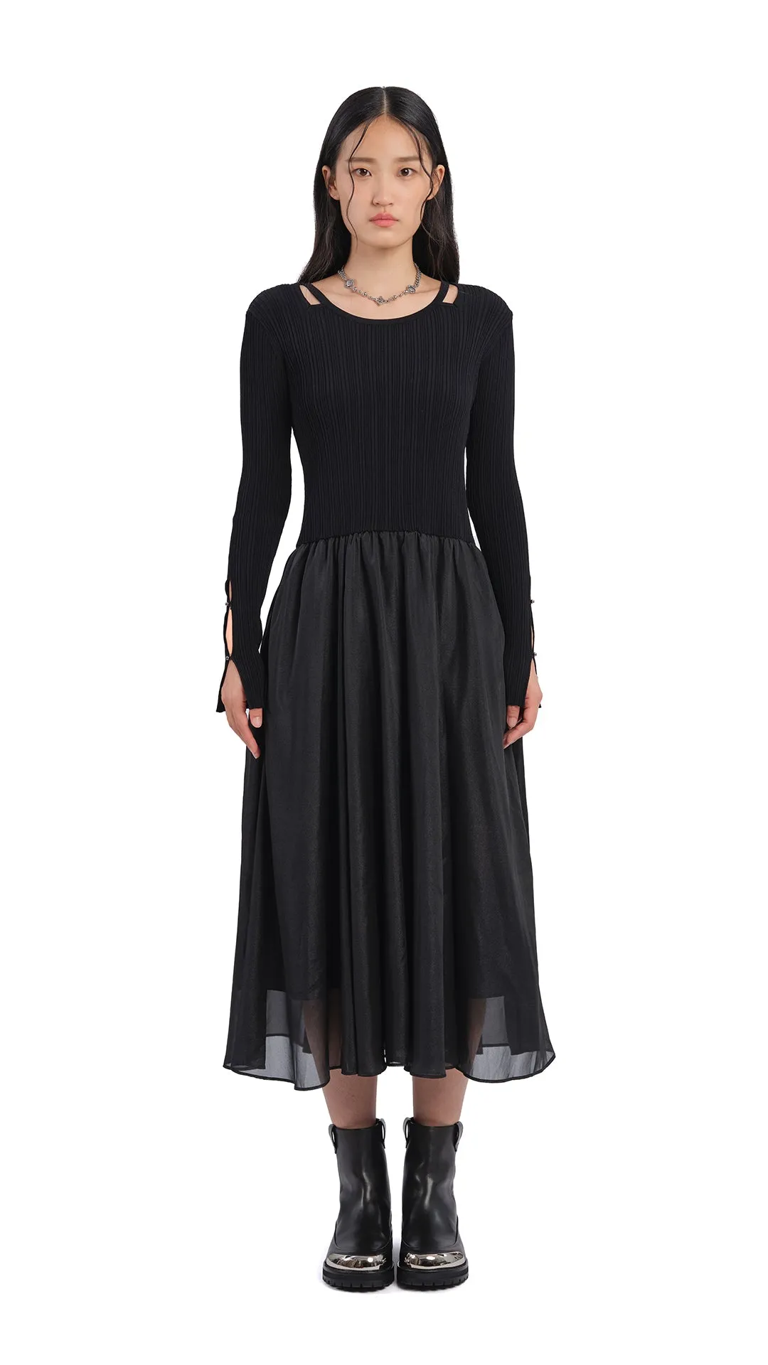 Cut-Out 2 In 1 Knit Dress Champion Glow