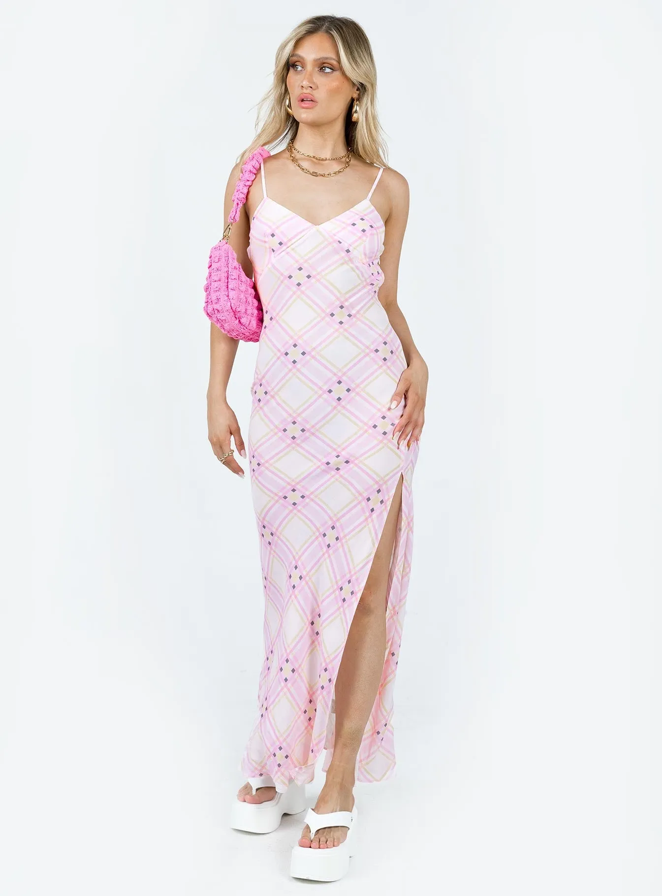 Amity Maxi Dress Pink Multi Island Mood Ruby Glow