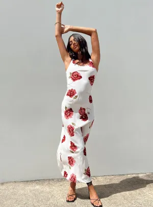 Malina Maxi Dress Red Multi Patch Work