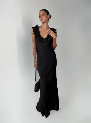 Butacup Frill Maxi Dress Black Beach Edge Inner peace