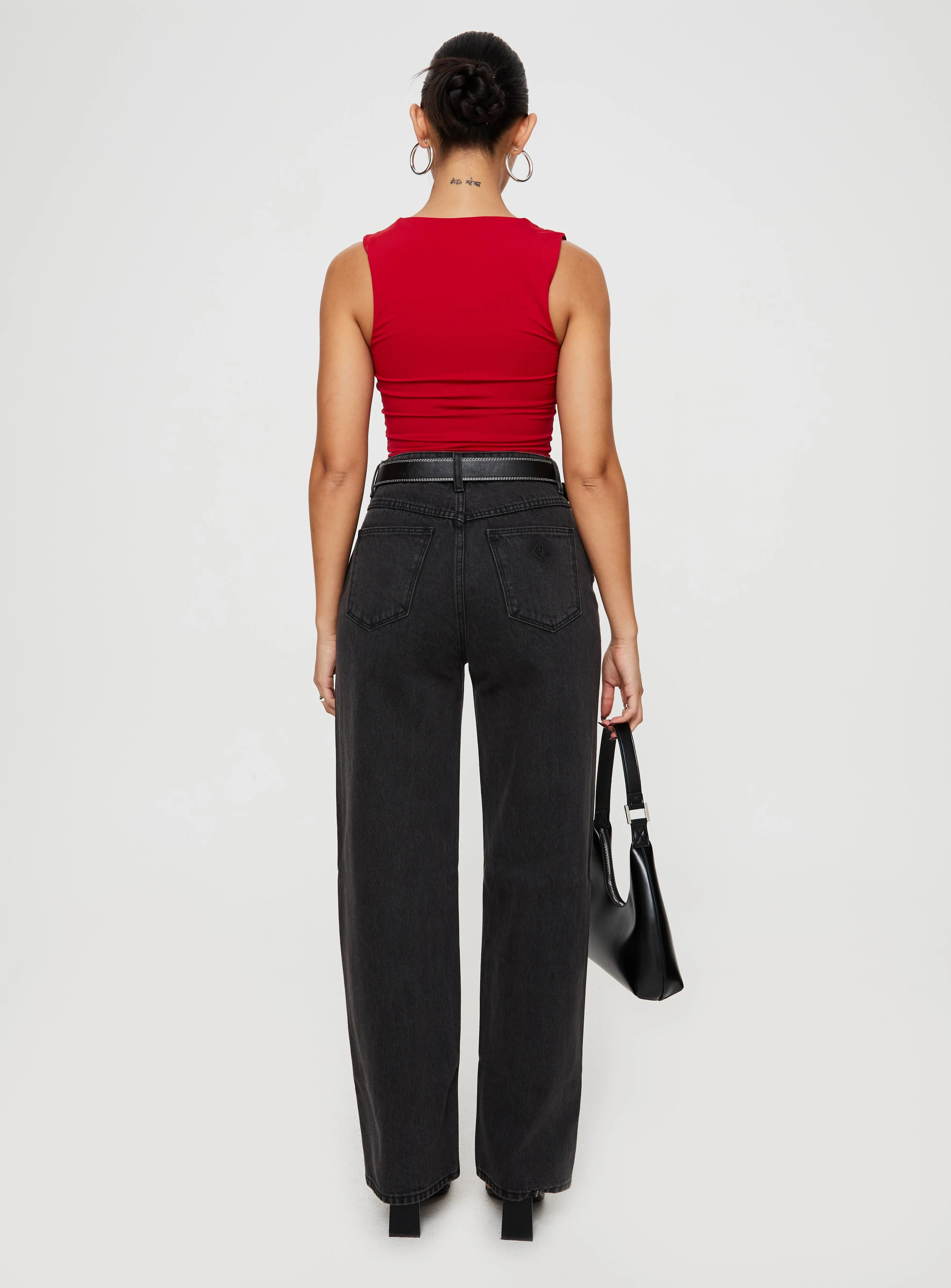Abrand Carrie Jeans Teri Wash Black Simple Choice Smooth Lightweight