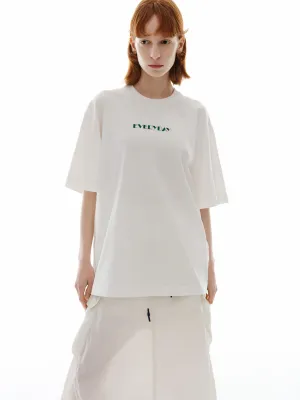 Letter EVERYDAY Print Cotton T-shirt Washable