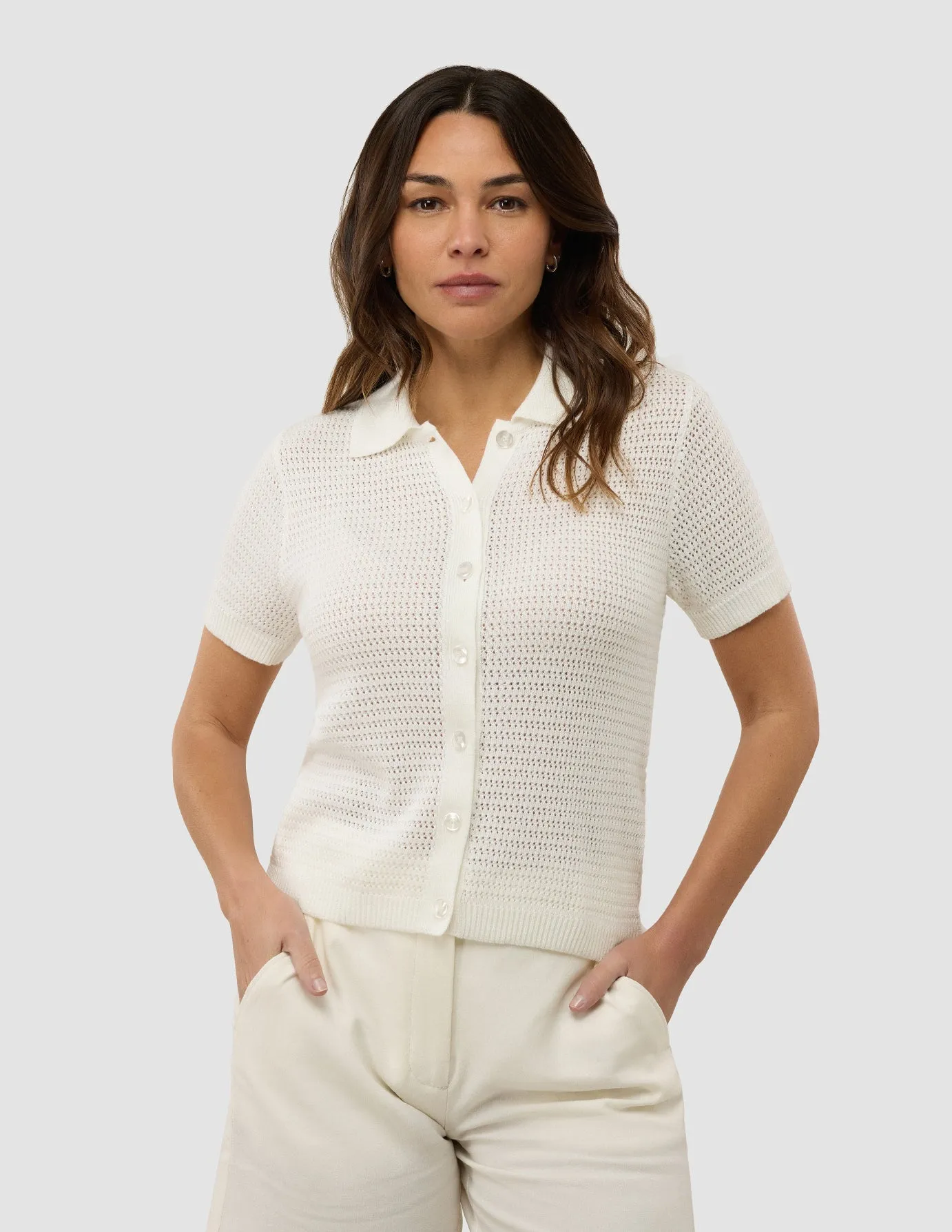 Women's Structured Polo Off White Pure Core