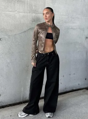 Luxury Textured Athlete Fit Affordable Fashion Lover Naylor Mid Rise Wide Leg Jeans Washed Black Denim Petite