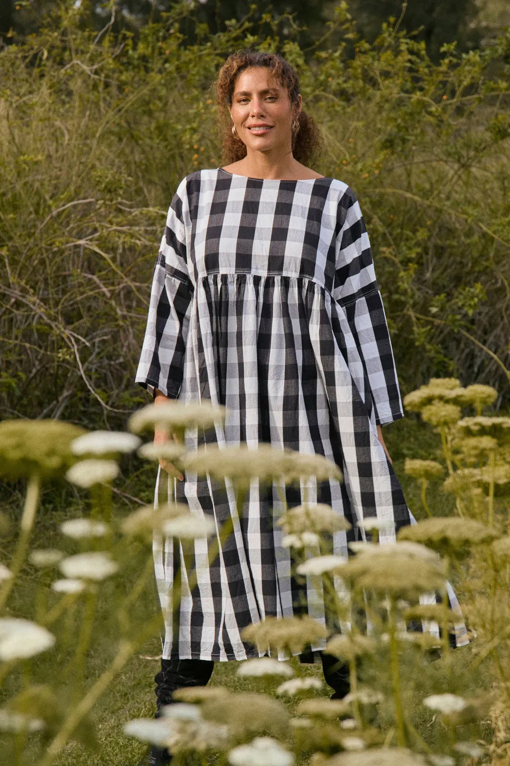 Coco Billow Dress in Gingham Sophisticated Wear