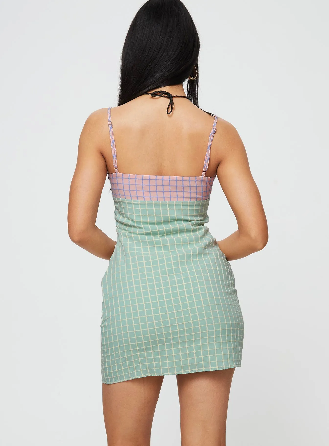 Urban Heat Bumbles Check Mini Dress Pink / Green