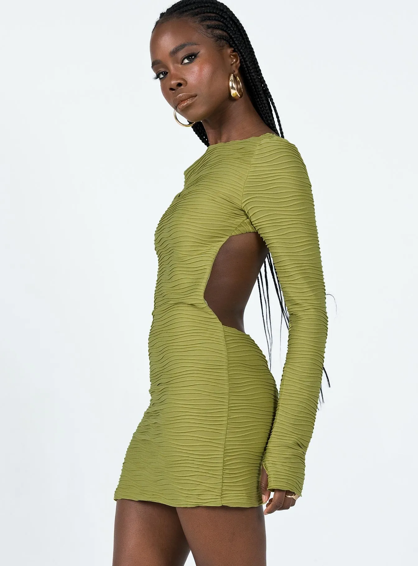 Ignite Mini Dress Green Edge Beat Pop Look
