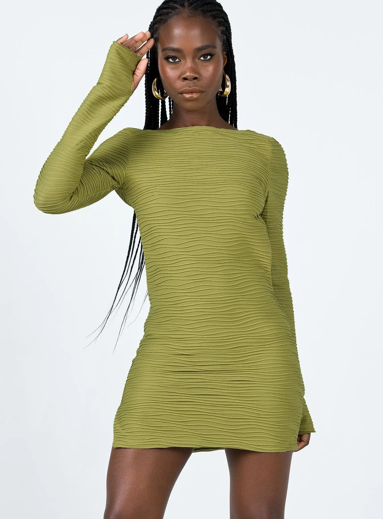 Fresh Vibes Ignite Mini Dress Green