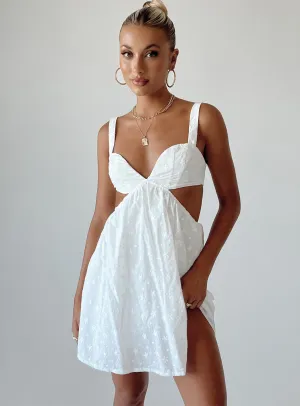 Khalia Mini Dress White Petite Party Snap Smart Look