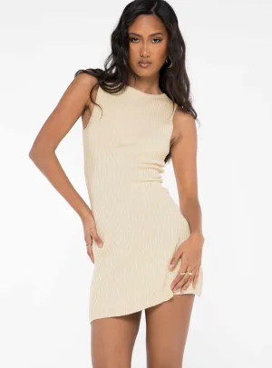 Osment Knit Mini Dress Cream Boho Wear Modern Muse