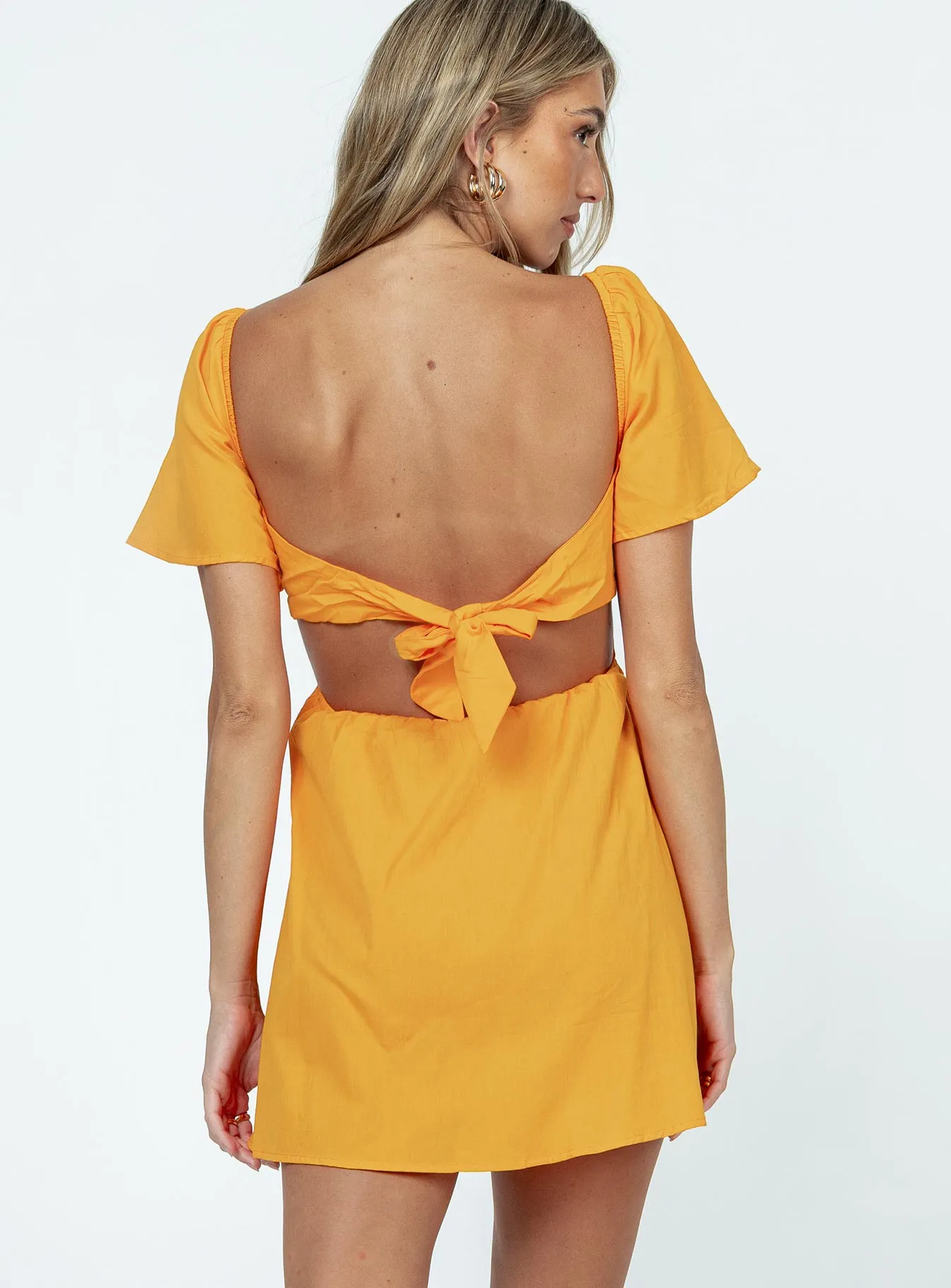 Summer Nights Mini Dress Orange Neon Glow