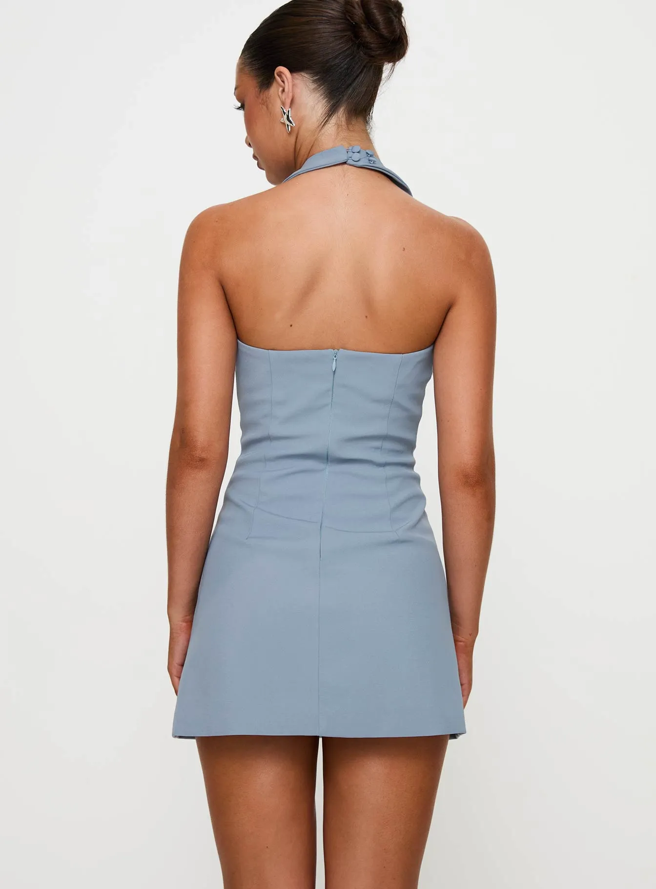 Vyxen Halter Mini Dress Blue Urban Style