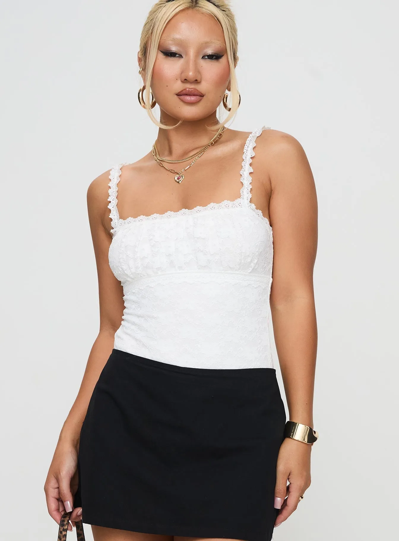 Basic Friends Angelline Lace Bodysuit White