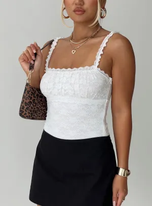 Gym Holiday Vivid Youth Angelline Lace Bodysuit White