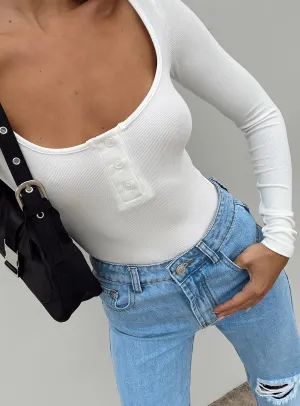 Ballard Long Sleeve Bodysuit White Retro Fresh Indoor Classic