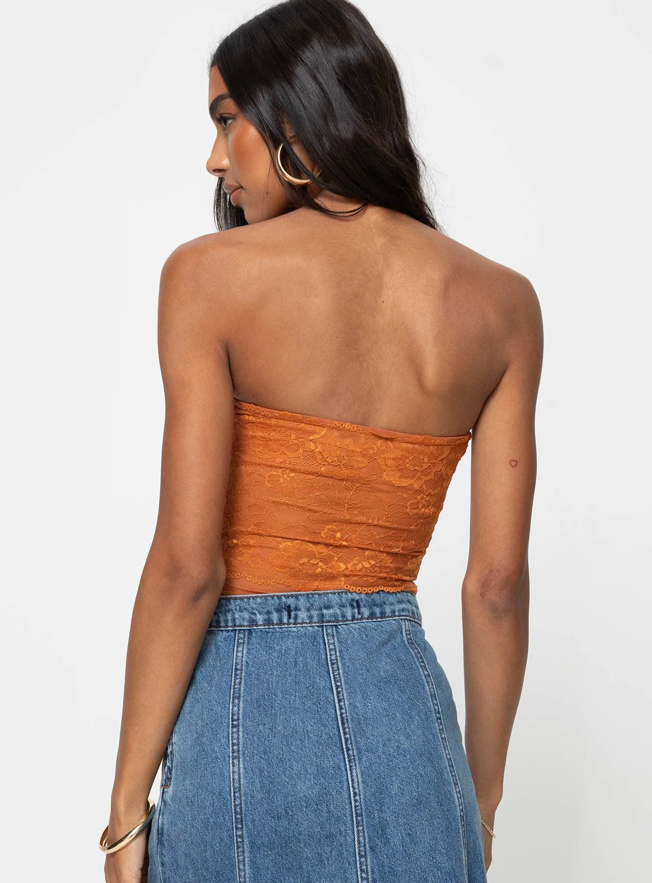 Lamourne Strapless Bodysuit Orange Dance Athlete