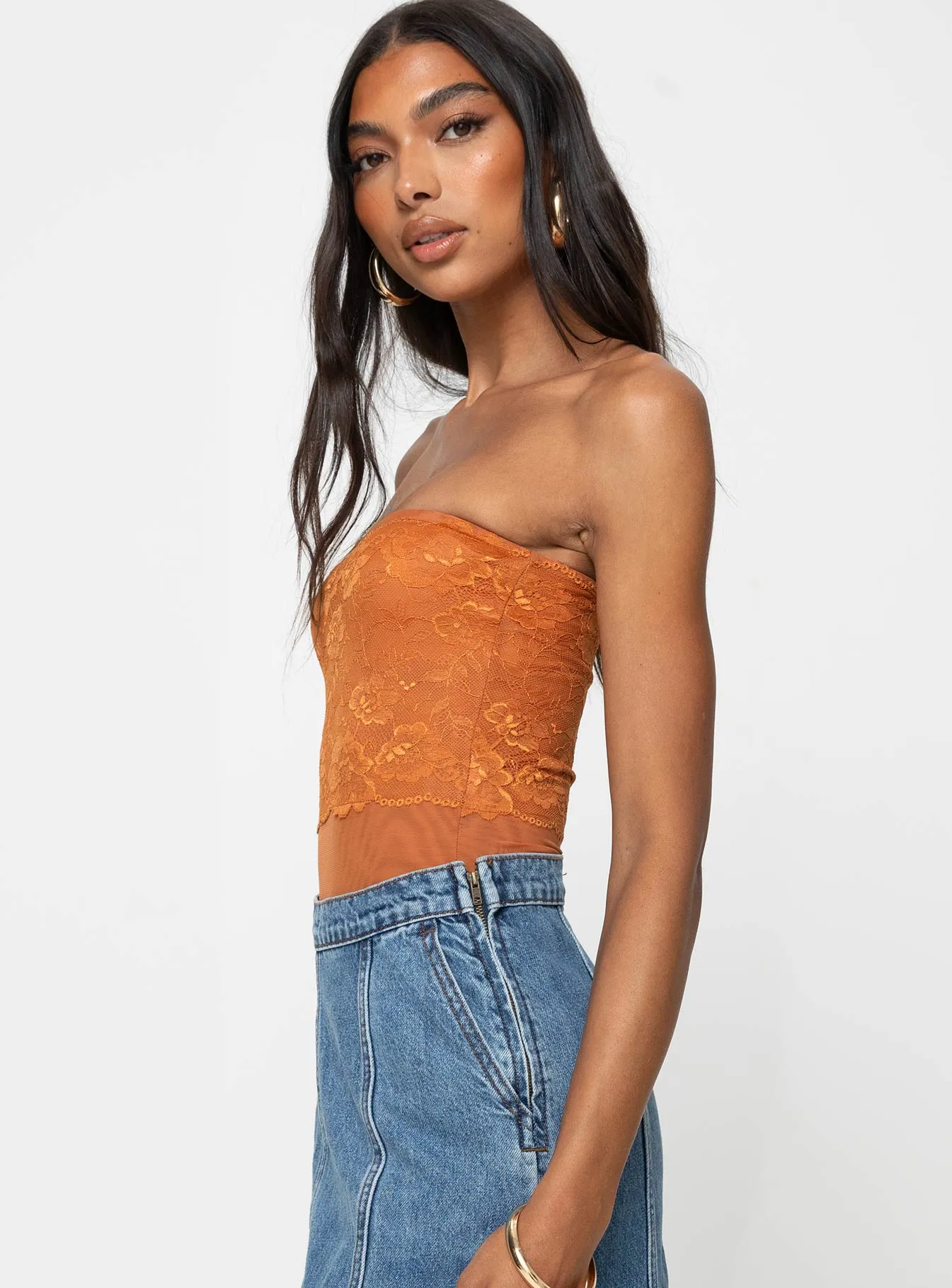 Lamourne Strapless Bodysuit Orange Natural Relax Sport Kids