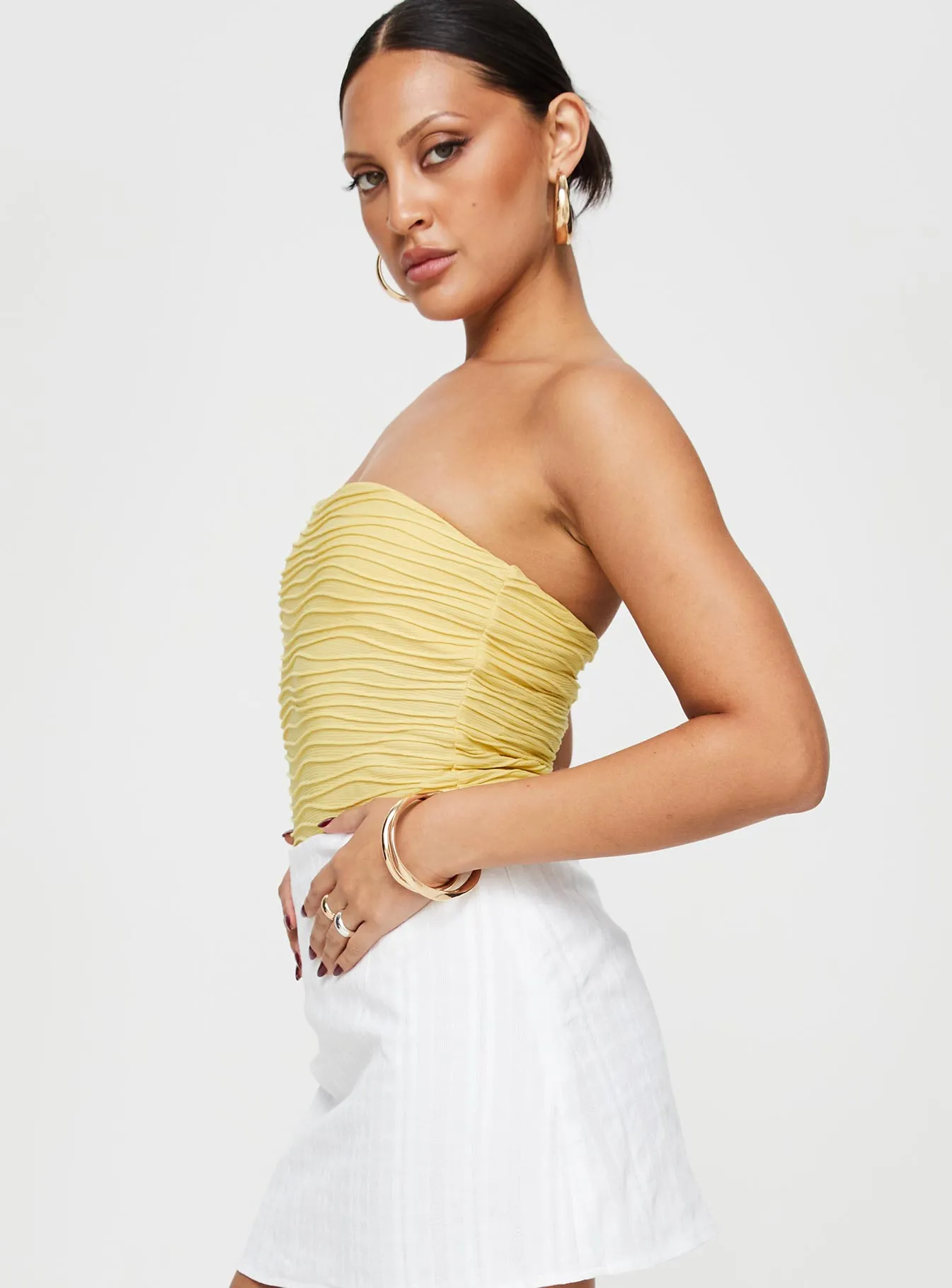 Premium Home Makena Strapless Bodysuit Yellow