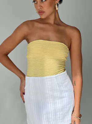 Wedding Youth Stretch Classic Makena Strapless Bodysuit Yellow