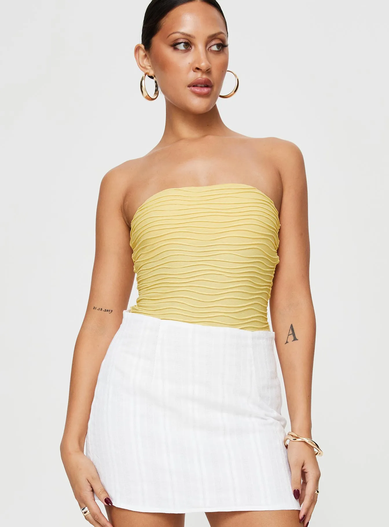 Makena Strapless Bodysuit Yellow Wedding Night
