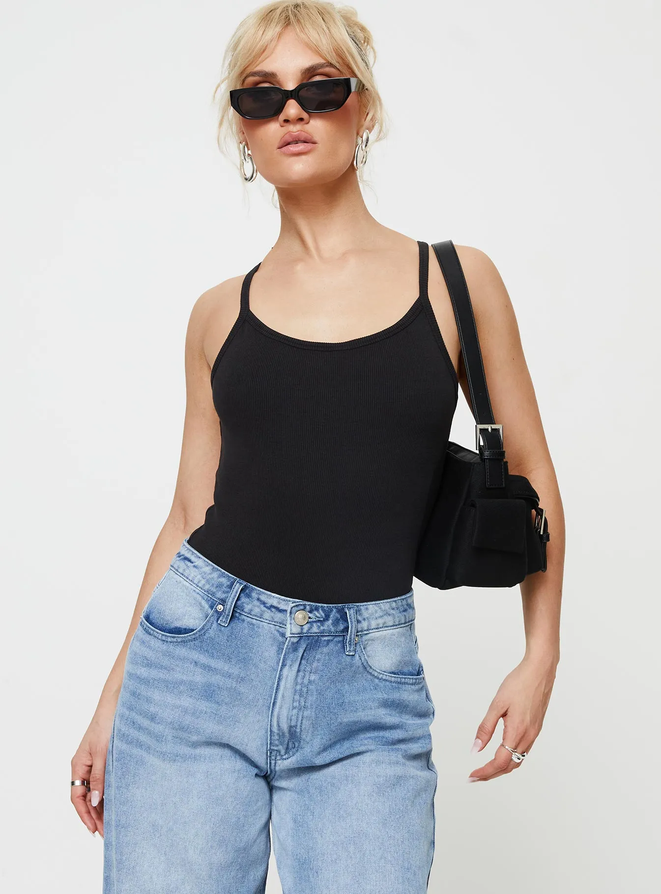 Prida Scoop Neck Bodysuit Black Active Teen