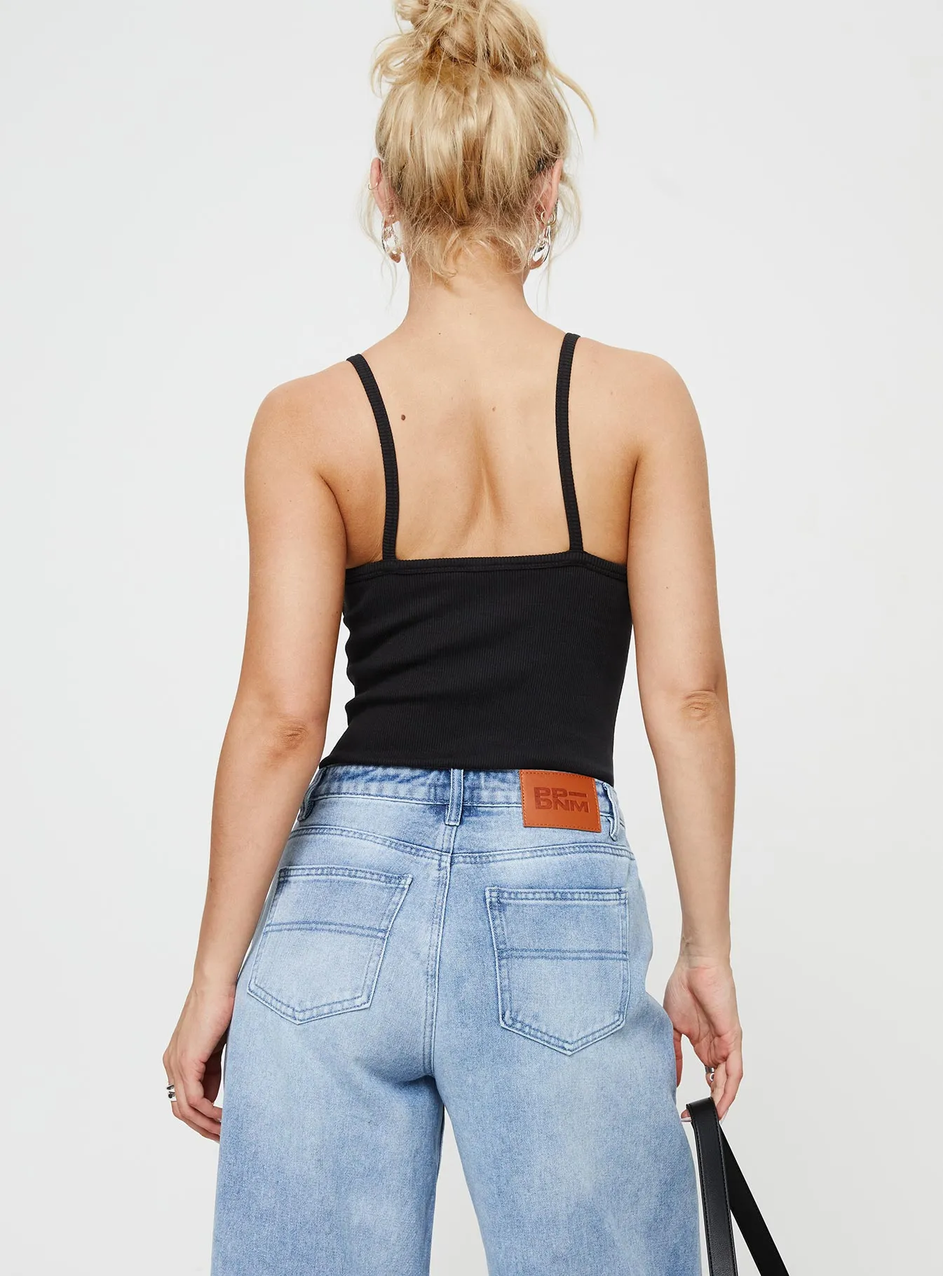 Prida Scoop Neck Bodysuit Black Gym Picnic