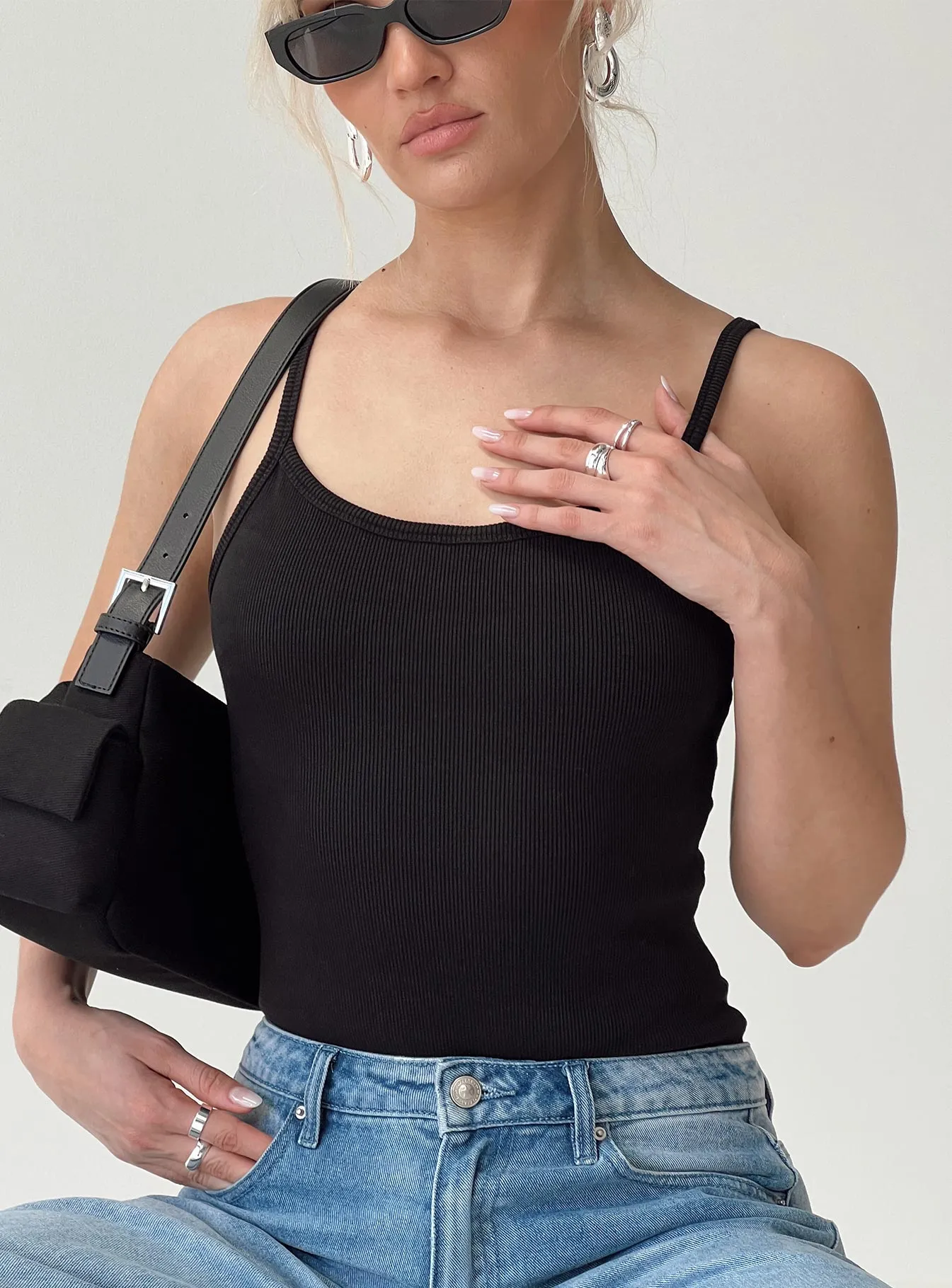 Fine Street Vacation Dynamic Prida Scoop Neck Bodysuit Black