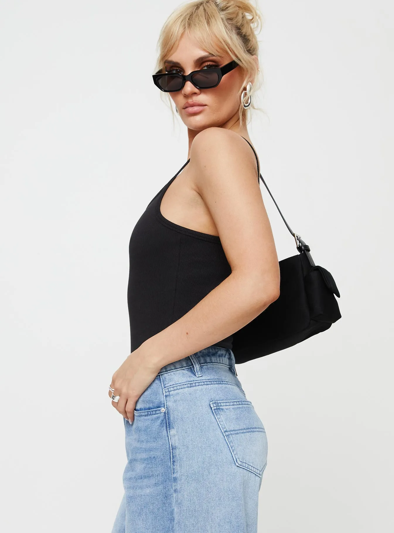 Prida Scoop Neck Bodysuit Black Sport Unisex