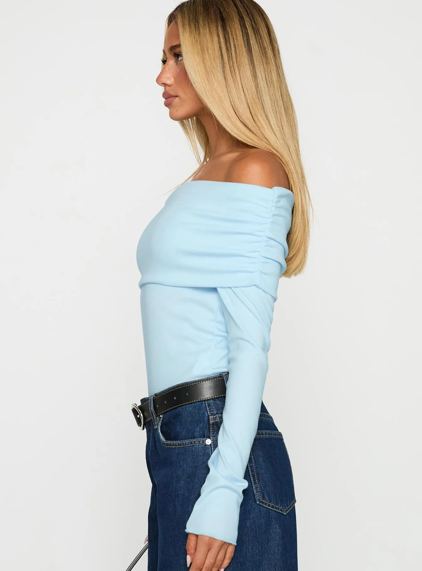 Spoilt Off The Shoulder Bodysuit Blue Hot Singer Active Premium