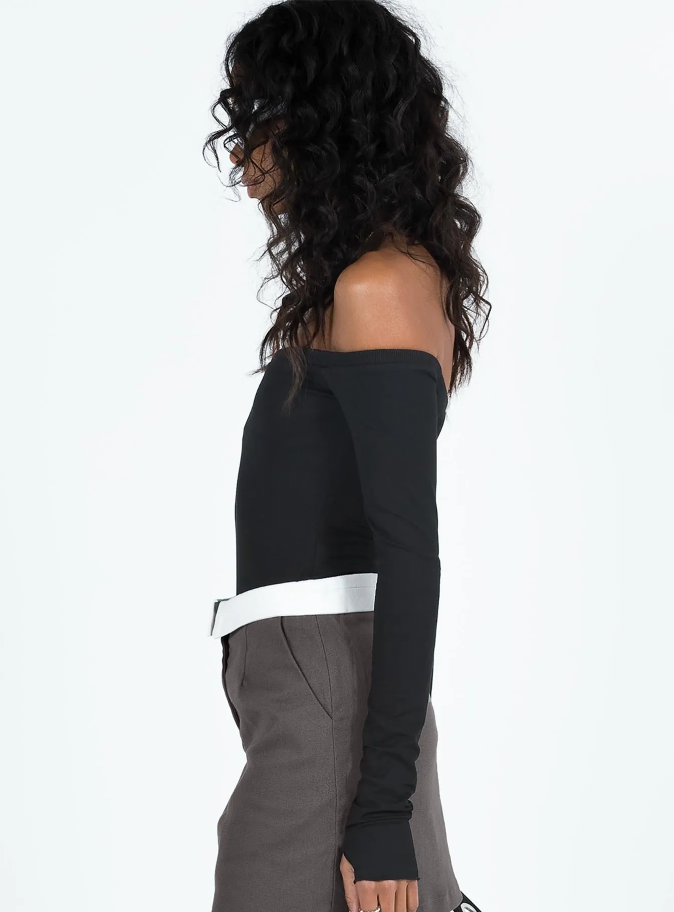 Weaver Off Shoulder Bodysuit Black Vacation Dynamic Stylish Event