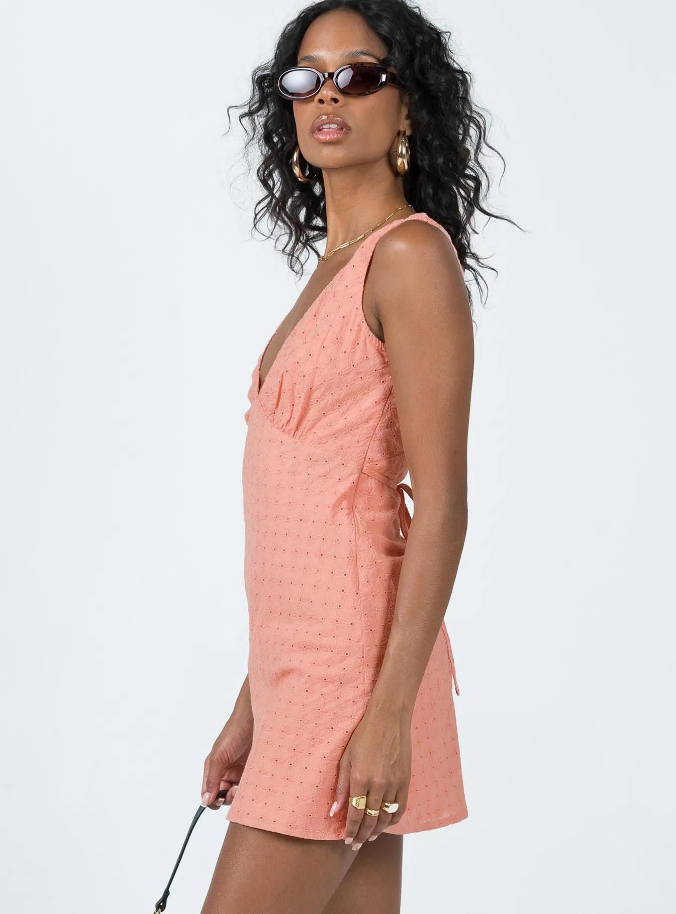 Layered Ruffle Accent Nellie Mini Dress Rust