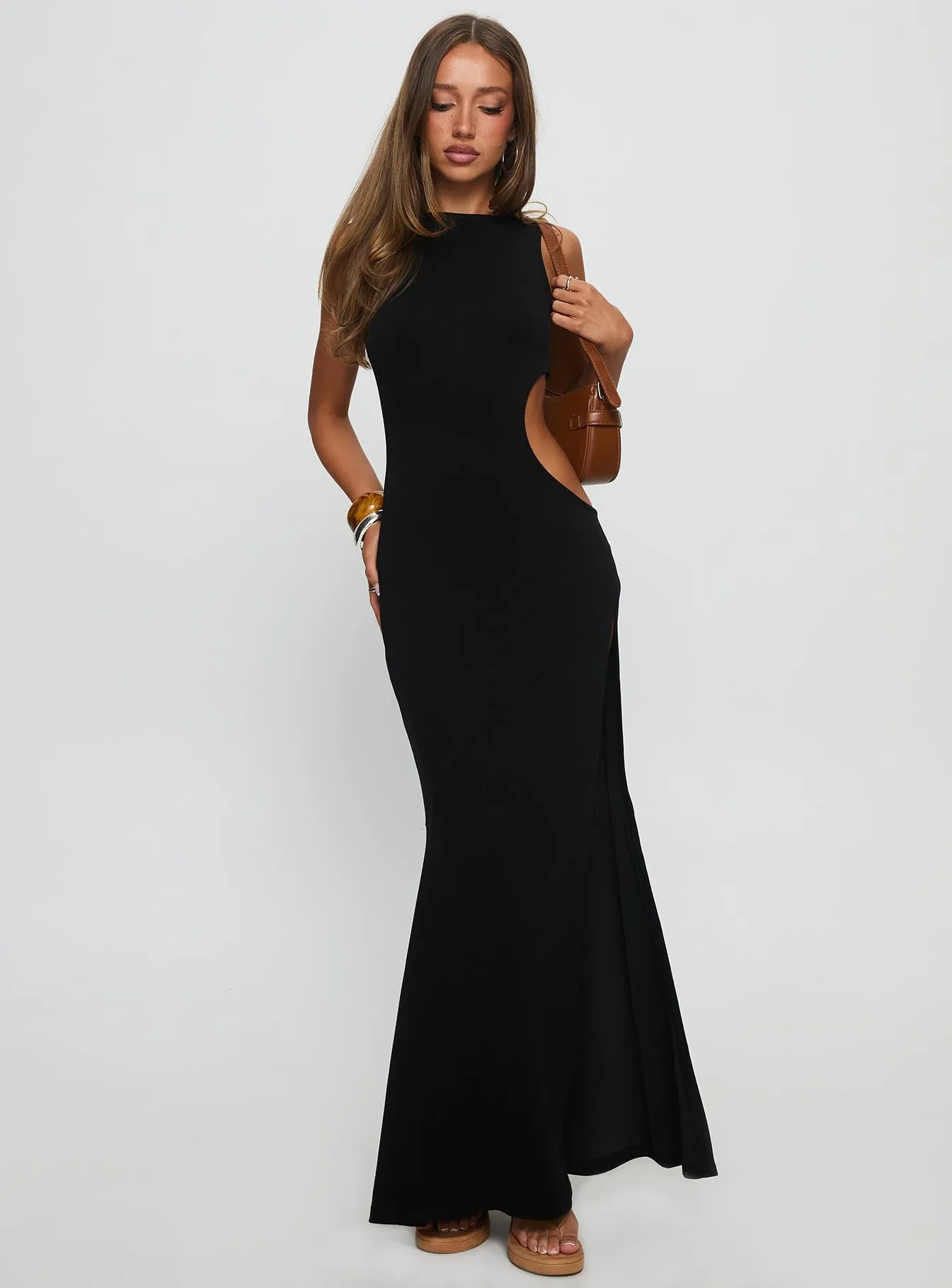 Sorcerer Keyhole Maxi Dress Black Marina Walk