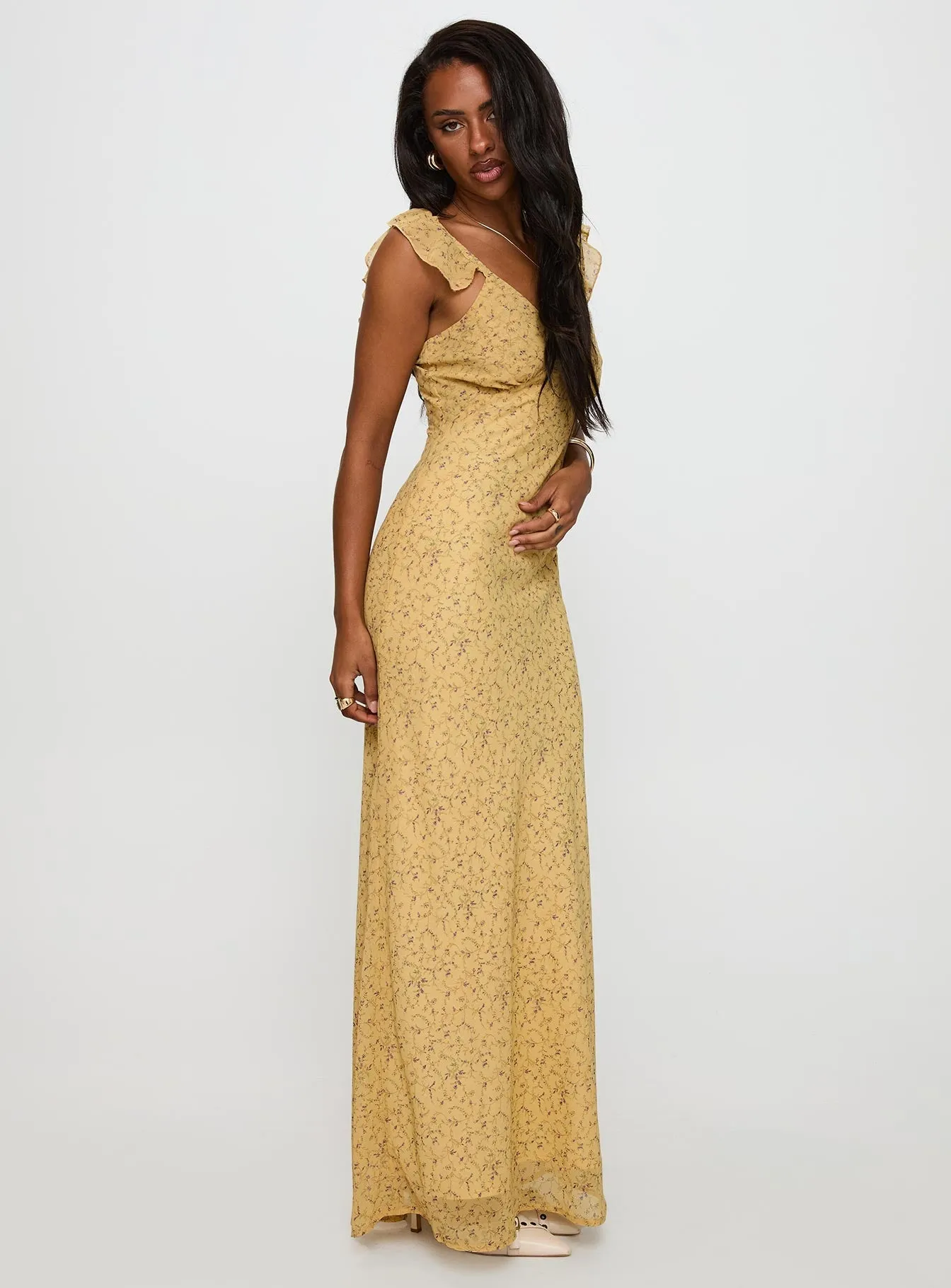 Dearlie Frill Maxi Dress Multi Retro Mode