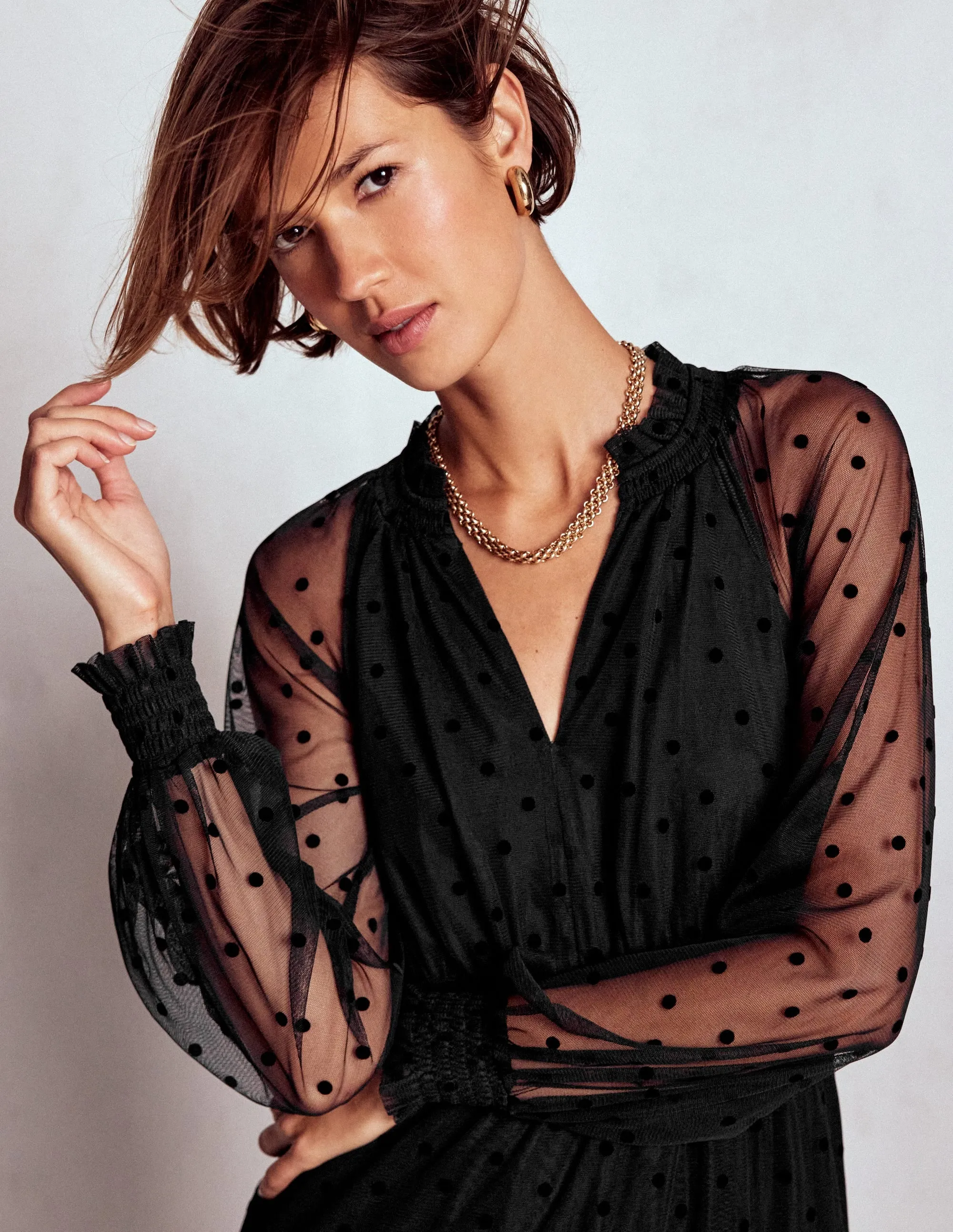 Self Love Heat Wave Lucille Tulle Midi Dress-Black