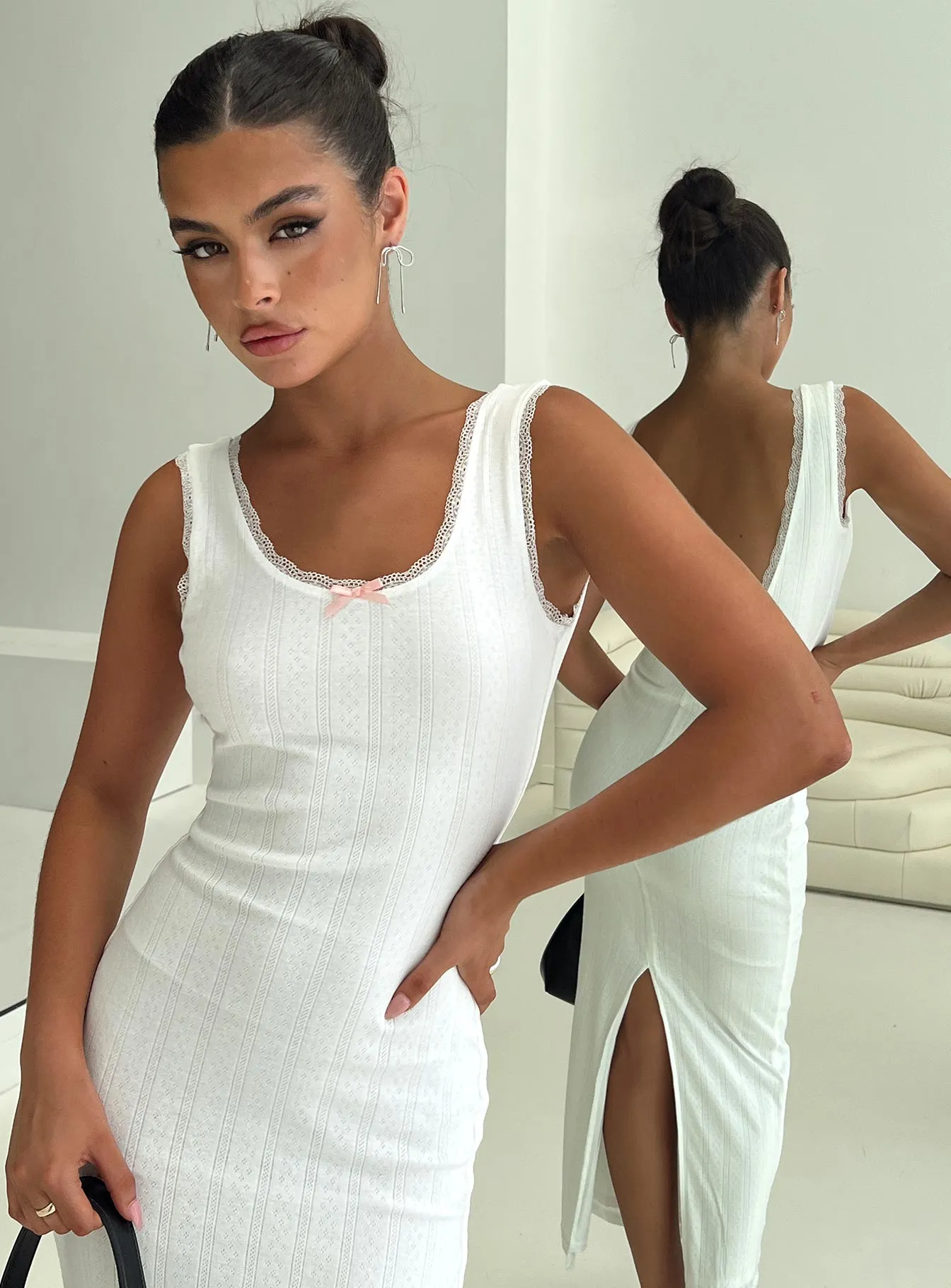 Catania Maxi Dress White Stone Glow