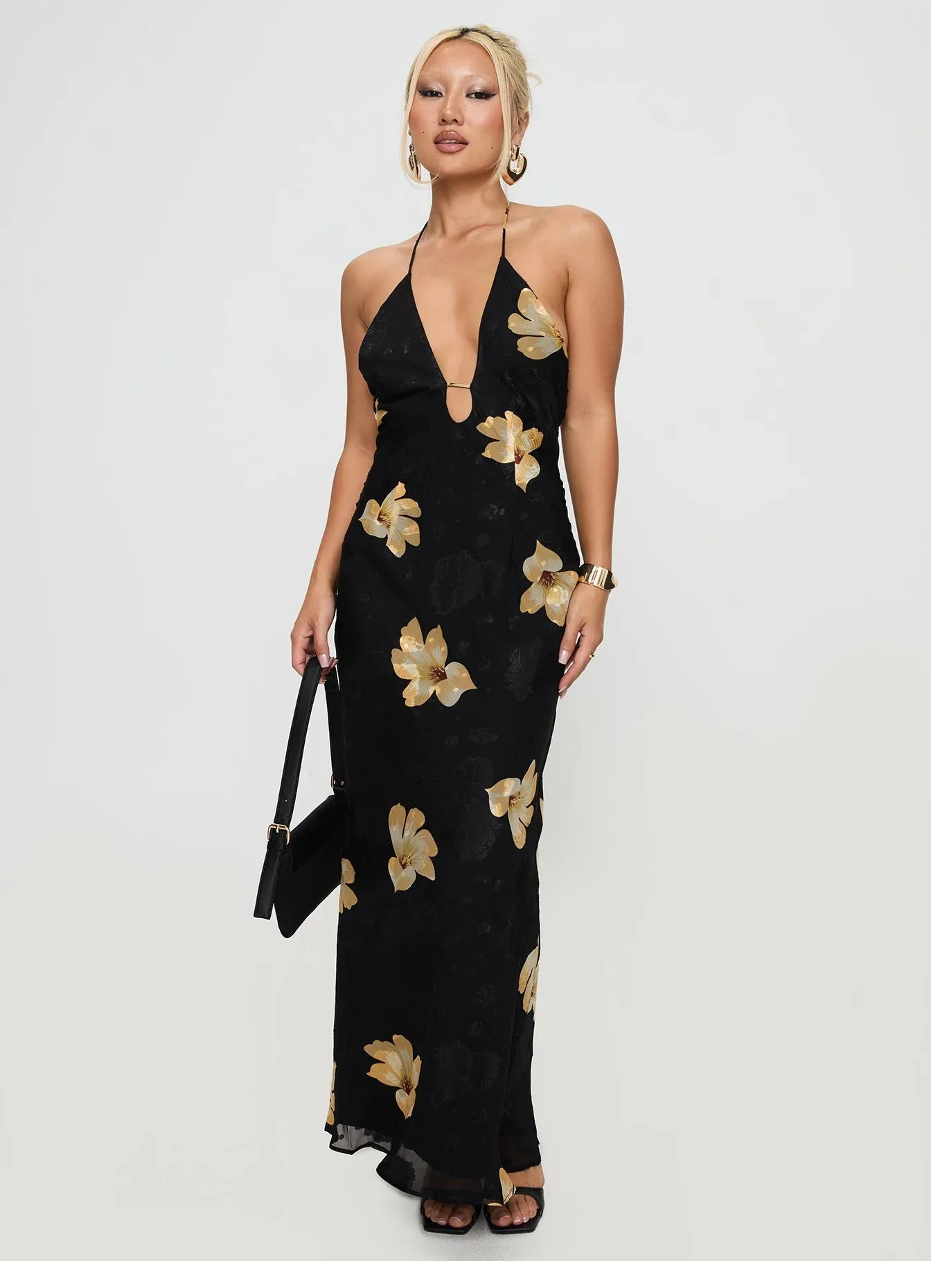 Autumn Gold Flame Glow Yasminn Maxi Dress Multi Petite
