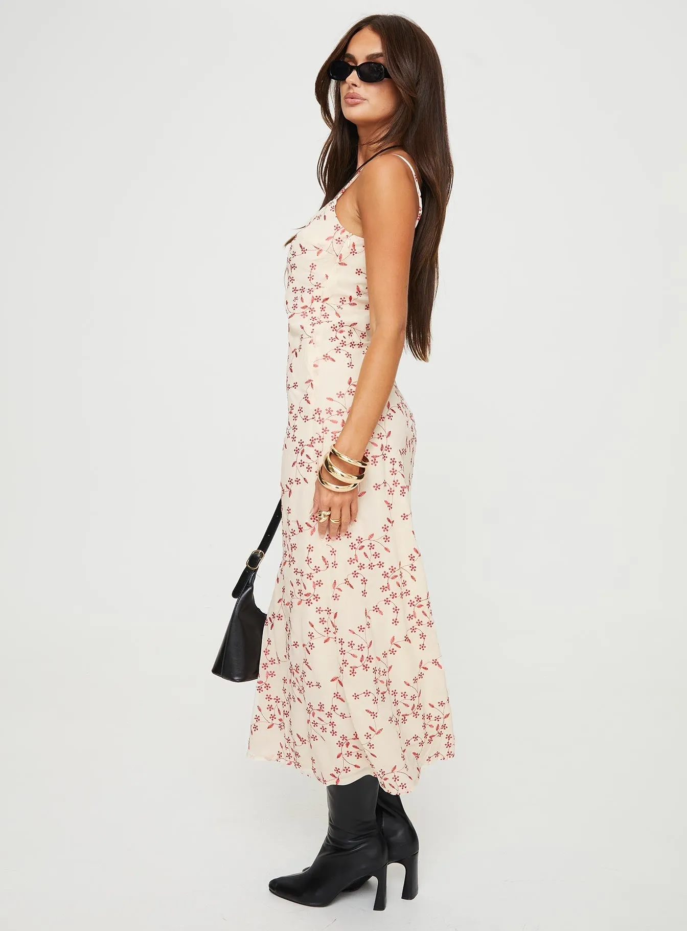 Brazen Maxi Dress Cream Gold Shine