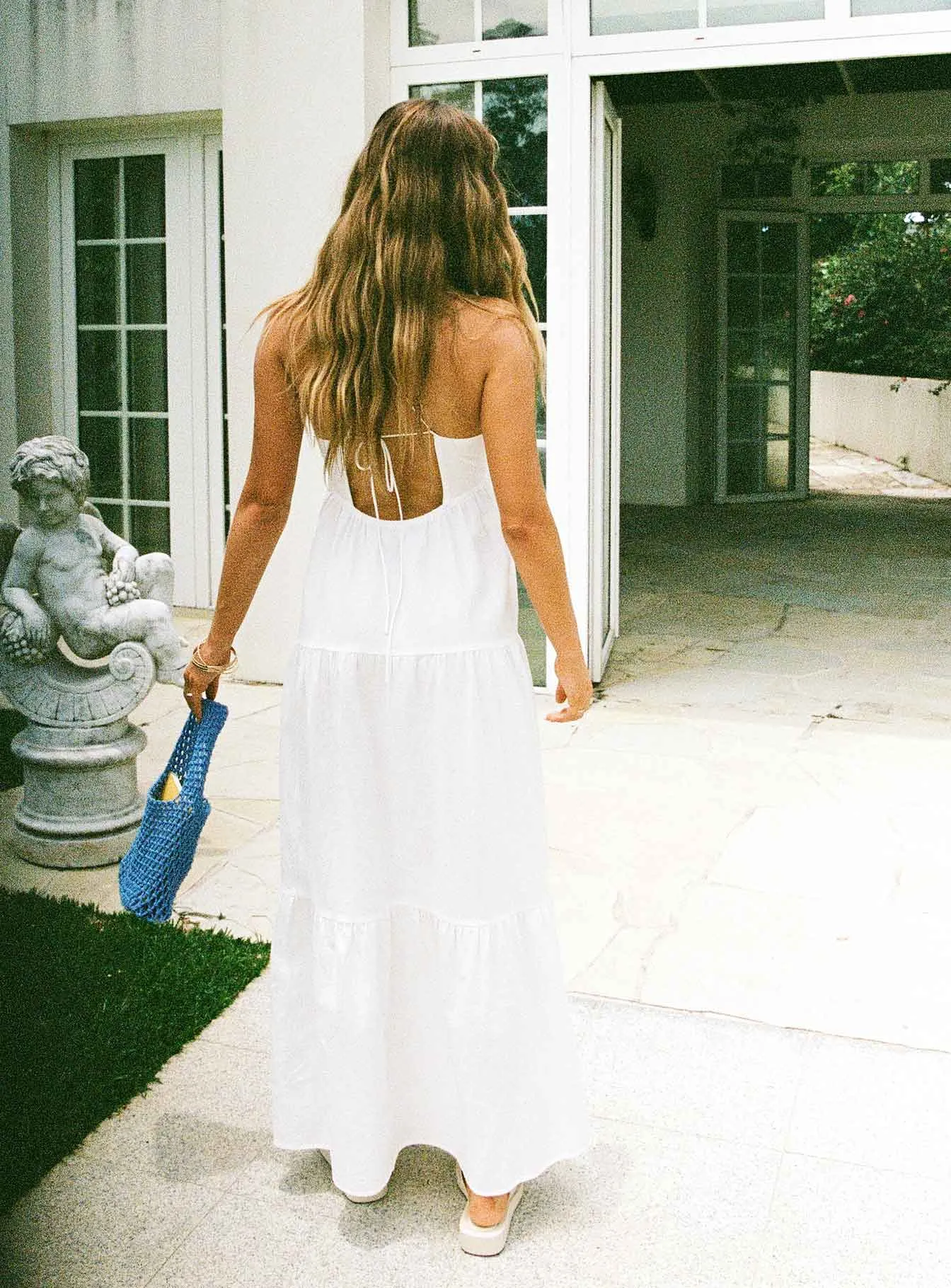 Chelsea Maxi Dress White Georgette Flow Meadow Path