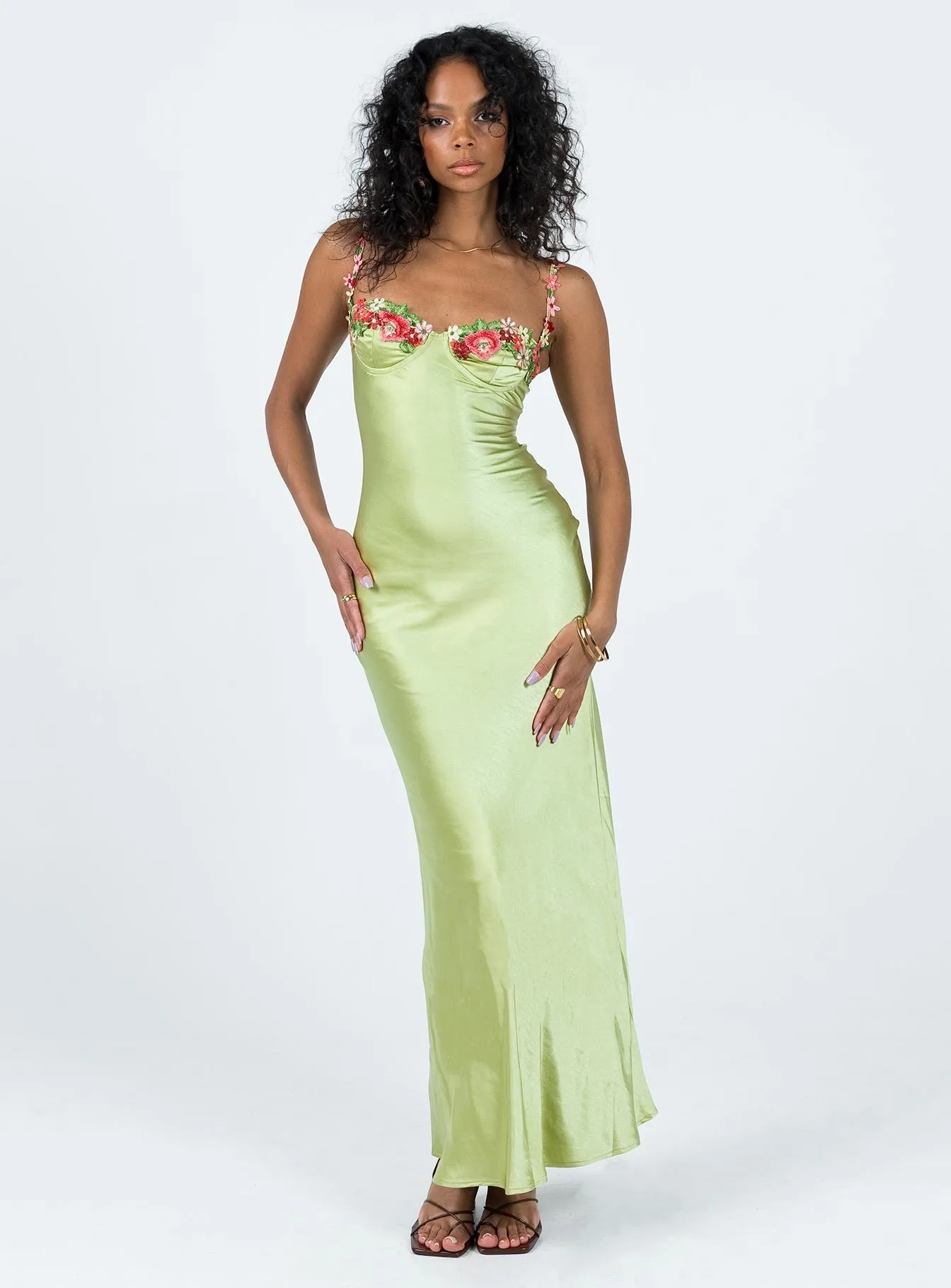 Kenzie Maxi Dress Green Cap Sleeve