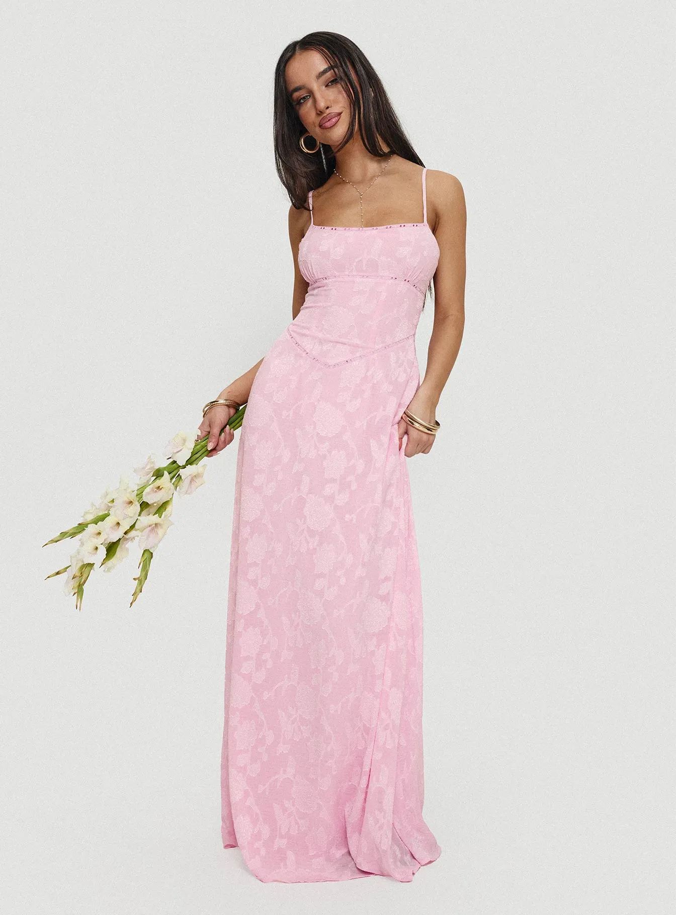 South Of France Maxi Dress Pink The lightweight fabric of this dress ensures comfort throughout the day without compromising style Feather Soft