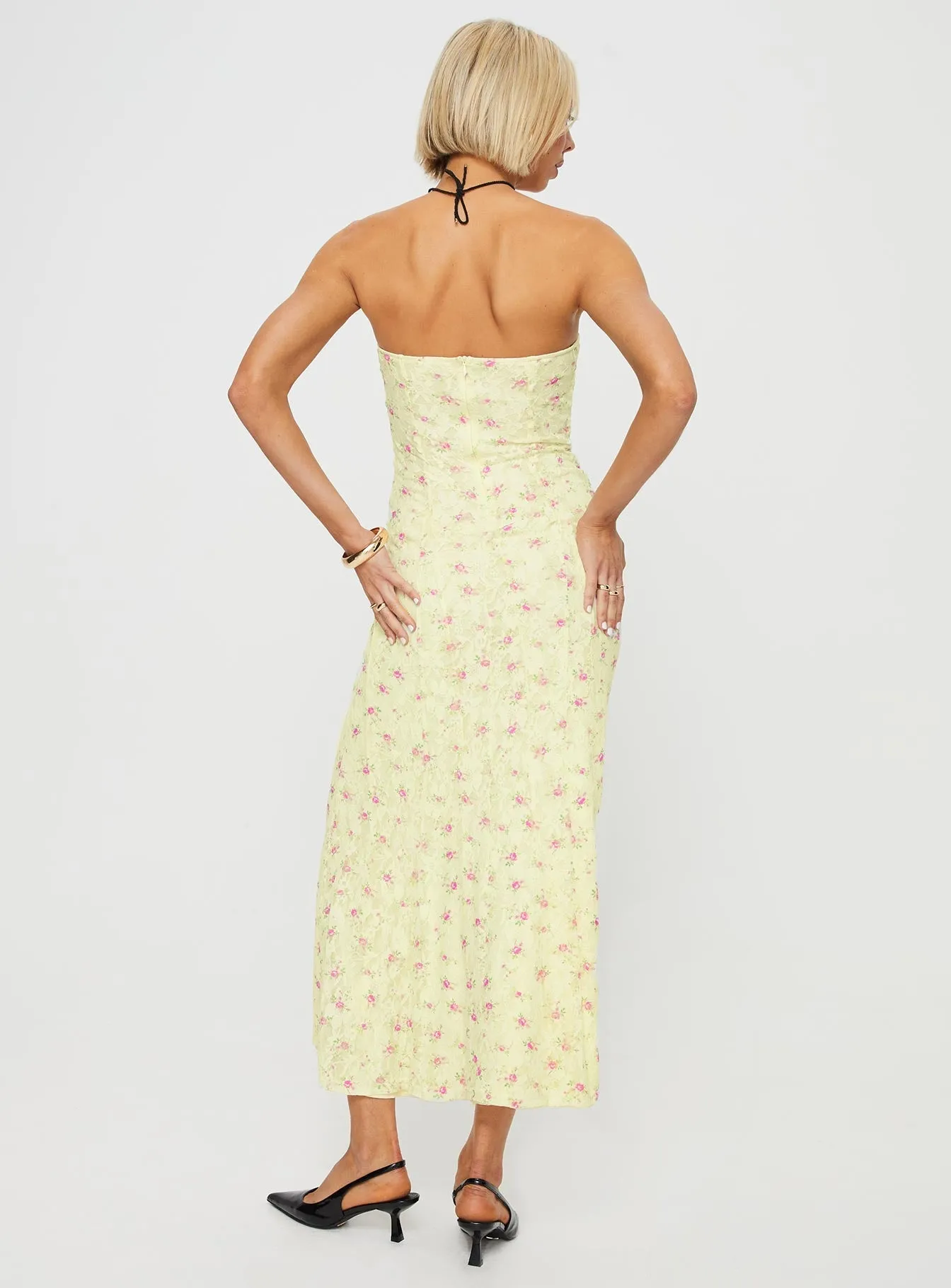 Demayne Floral Maxi Dress Cream / Pink Bohemian-inspired maxi Sun shield