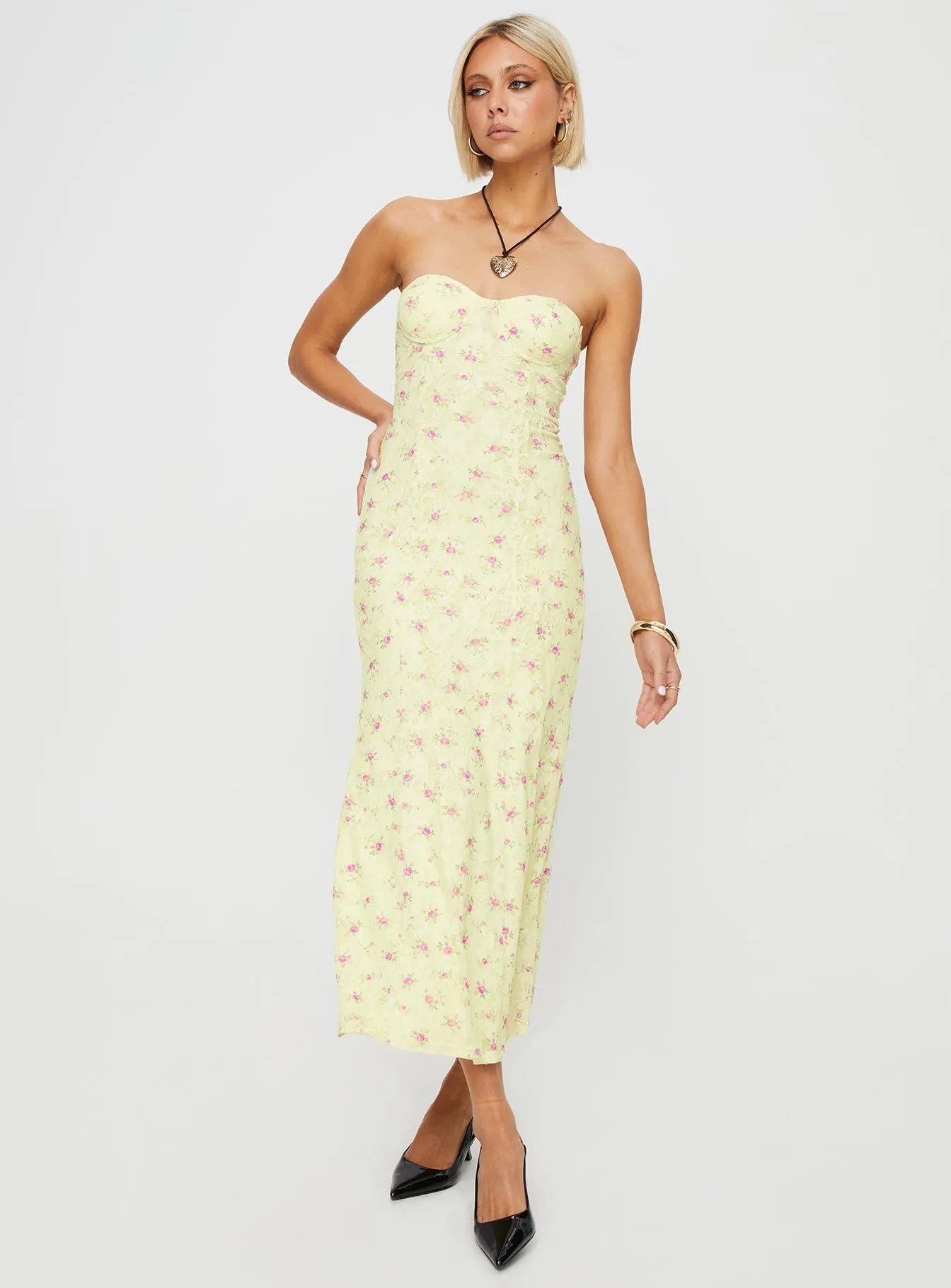 Demayne Floral Maxi Dress Cream / Pink Sun Kiss Coral Glow