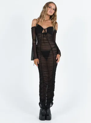 JGR & STN Bellatrix Maxi Dress Black Metal Glow Boho chic