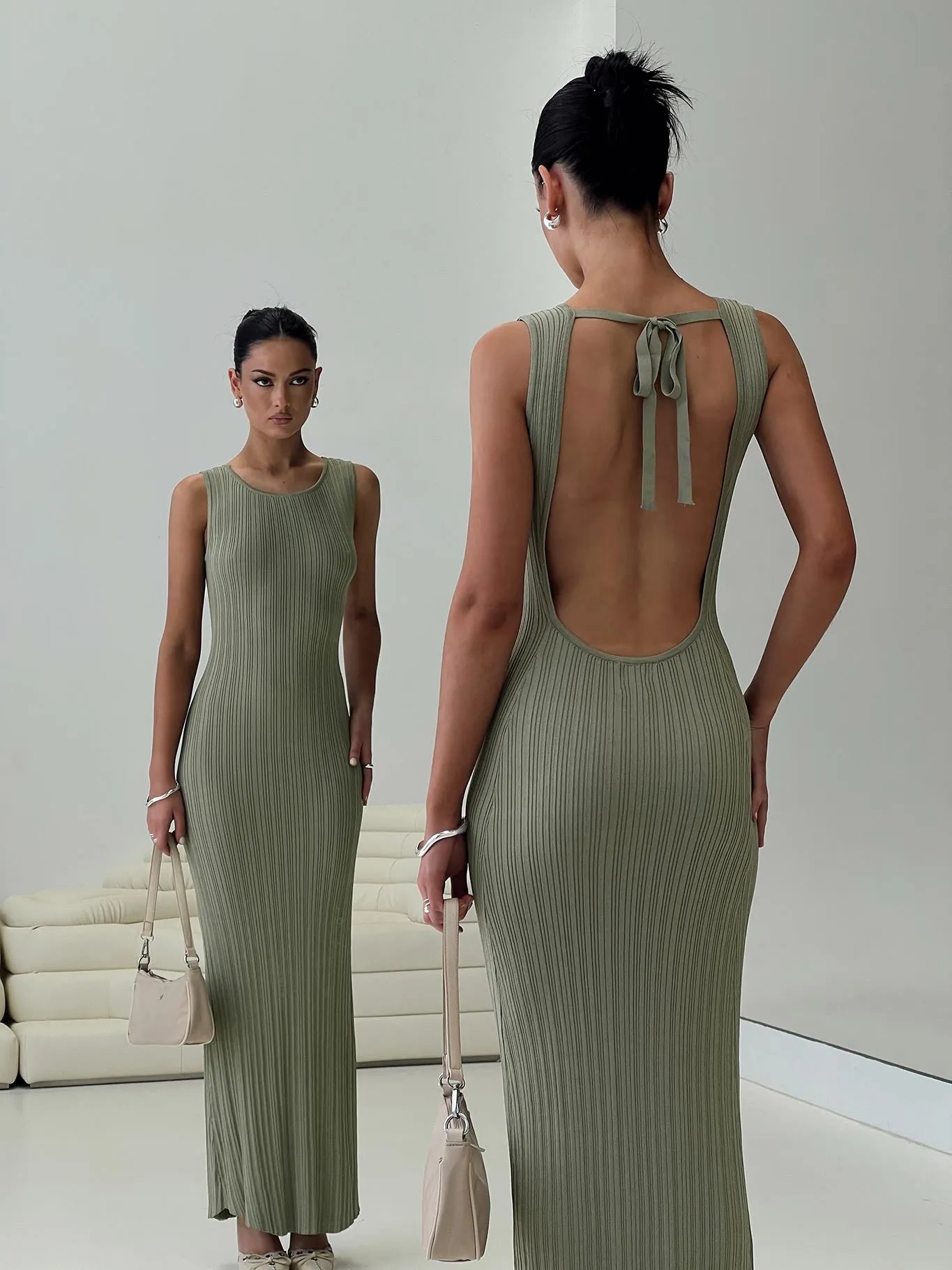 Mayok Maxi Dress Sage Garnet Glow With its relaxed fit this dress is perfect for both casual and formal settings
