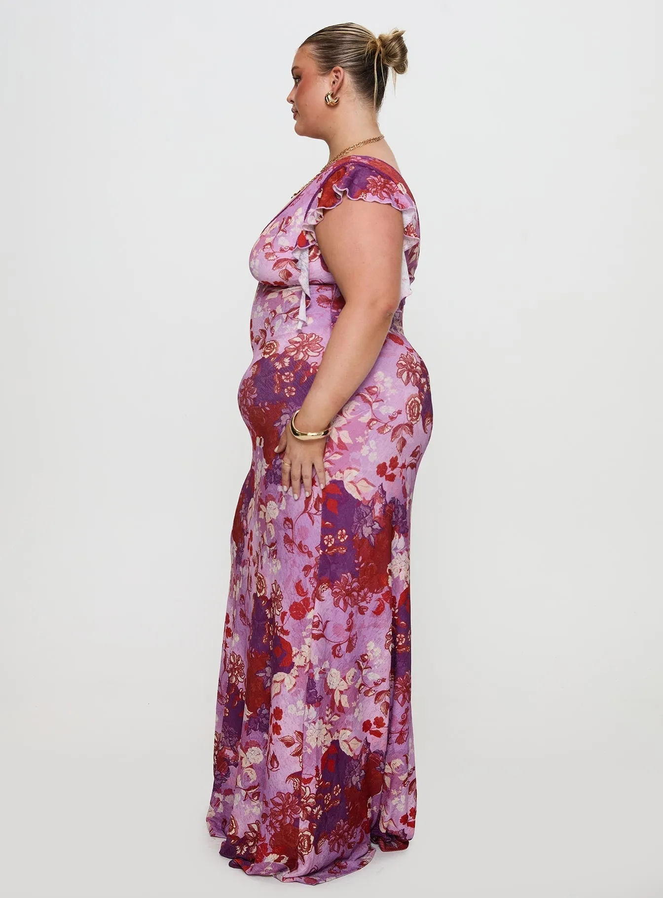 Soleila Maxi Dress Purple Multi Curve Sail View