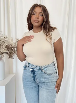 Smart Dancer Loose Fancy Harlea Bodysuit Beige Curve