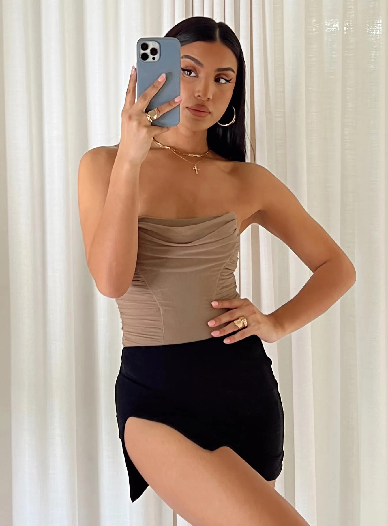 Keanu Bodysuit Mocha Music Girl Party Night